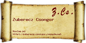 Zuberecz Csongor névjegykártya